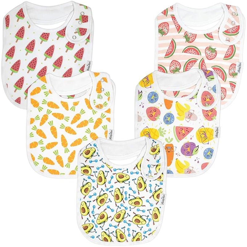 KiddyStar Organic Cotton Baby Bibs for Boys & Girls - Soft, Absorbent Teething & Drool Bibs - Adjustable Snaps for Toddlers - Image 1